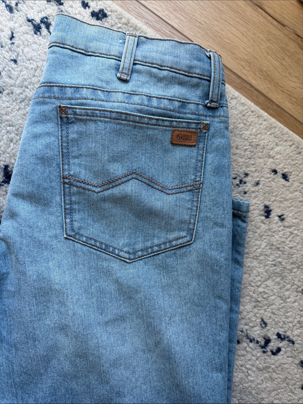 RedHead Light Blue Men's Bootcut Jeans with Leather Patch